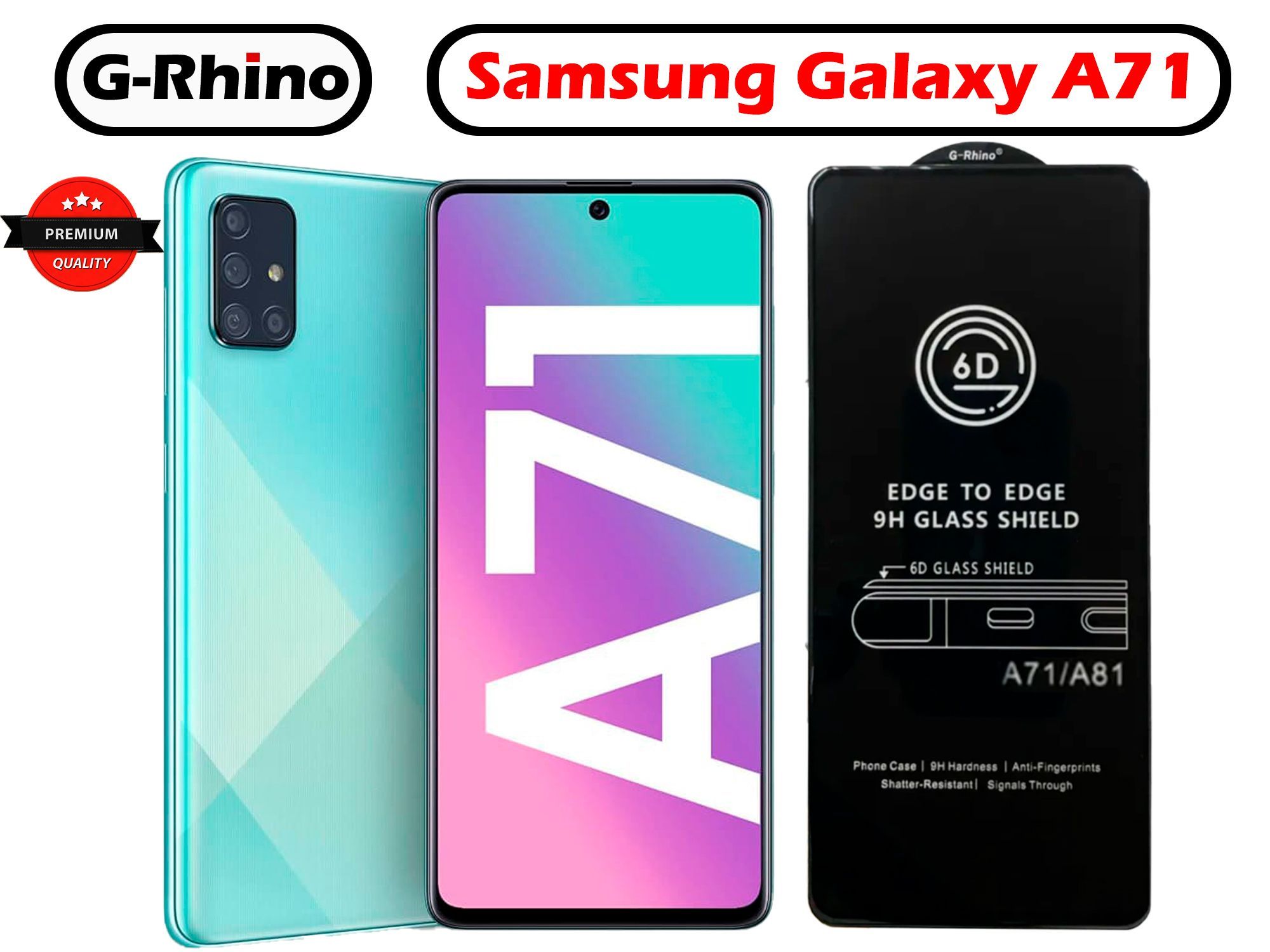 Защитное стекло G-Rhino для Samsung A71 Закаленная прозрачная защита 9H  Противоударная бронь на дисплей телефона от падений - купить с доставкой по  выгодным ценам в интернет-магазине OZON (537703619)