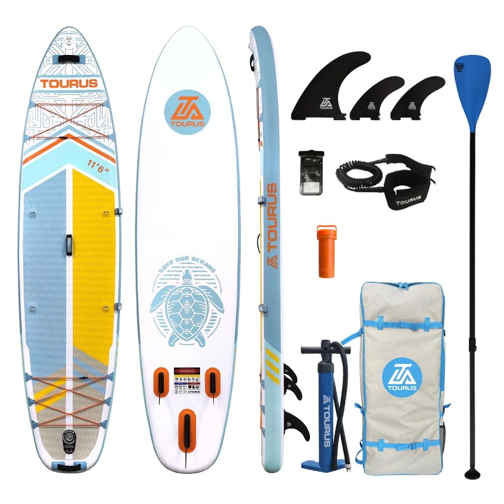 Надувная серфинг доска SUP board TOURUS 11.6 CALIFORNIA 2024 (350х86х15 см)  с рюкзаком, веслом, насосом и страховочным лишем - купить с доставкой по  выгодным ценам в интернет-магазине OZON (1271932356)