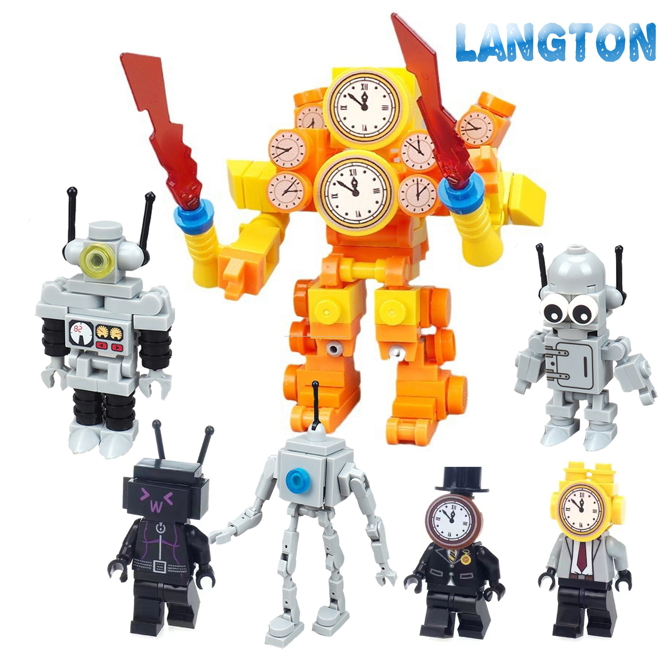 Langton-фигурок аниме минифигурки Skibidi Toilet (Titan Clock man) 7  шт-пакет,совместим с лего - купить с доставкой по выгодным ценам в  интернет-магазине OZON (1279660302)