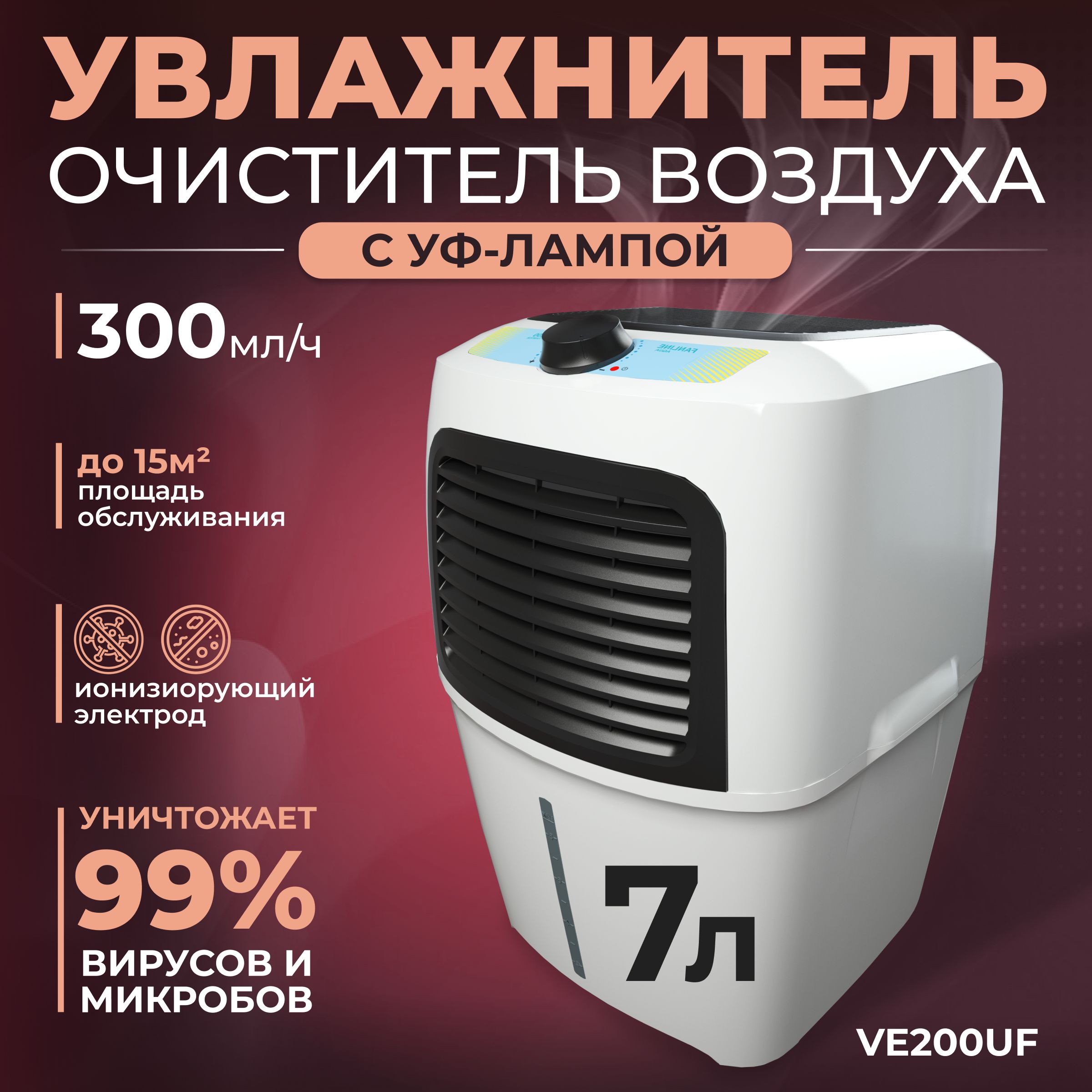 Очиститель воздуха Fanline Aqua VE200UF, белый - купить по выгодным ценам в  интернет-магазине OZON (305937369)