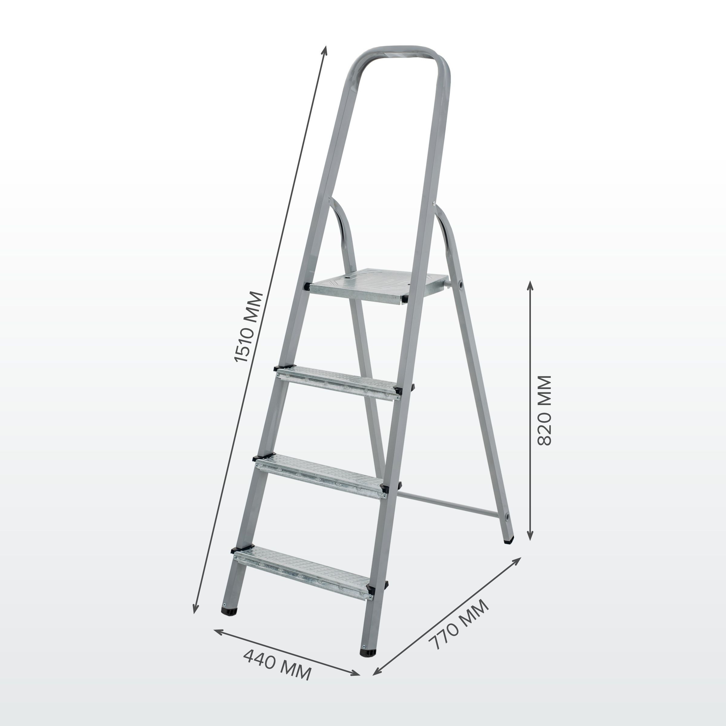 Стремянка4ступениНоваяВысотаNV1150,стальная.Уцененныйтовар