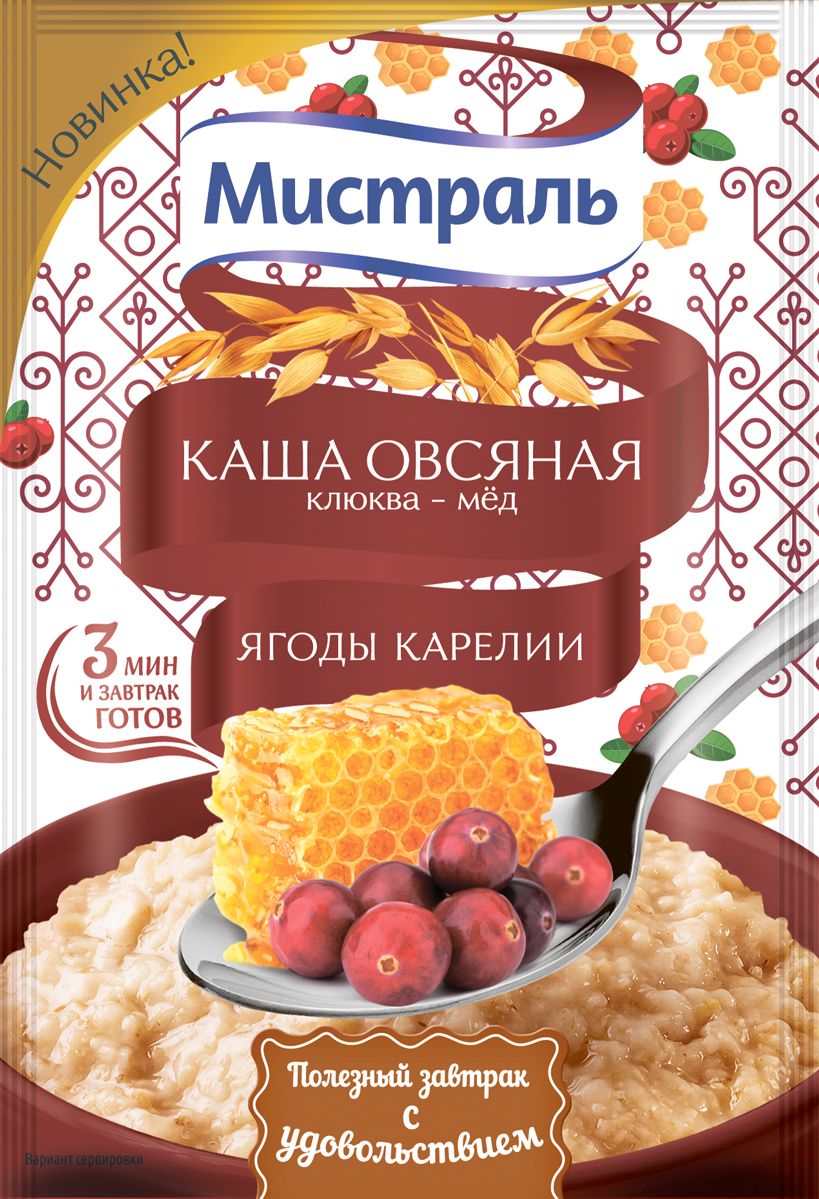 МистральКашаовсянаяКлюква-Мёд(ЯгодыКарелии)40г