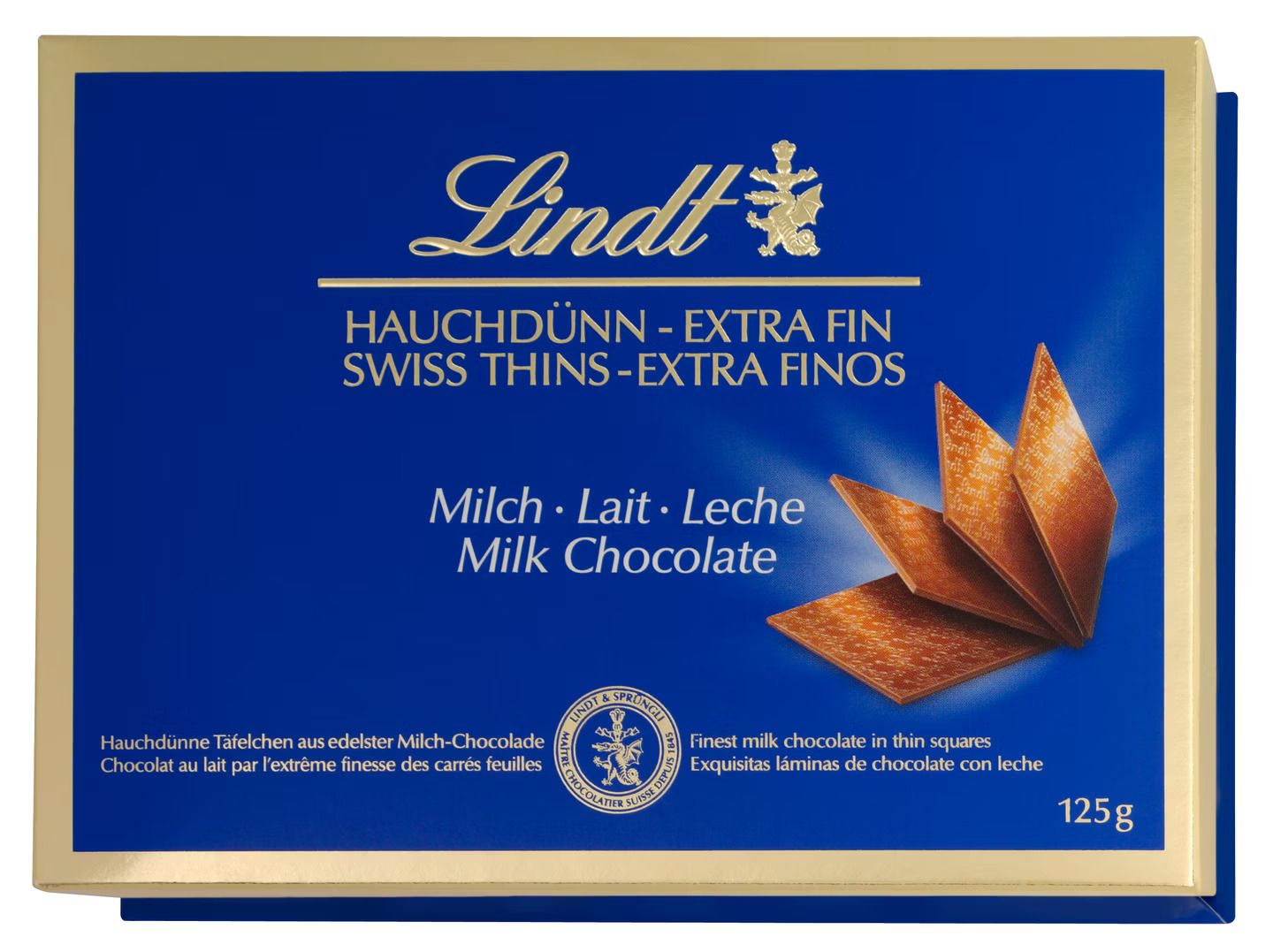 ТонкиймолочныйшоколадLindtSwissThins-ExtraFin125гр(Финляндия)