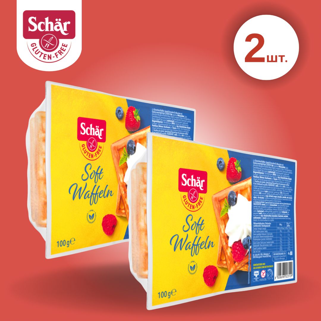 Мягкие вафли Soft Waffeln без глютена, т.м. Schar, 100 г, 2 шт.