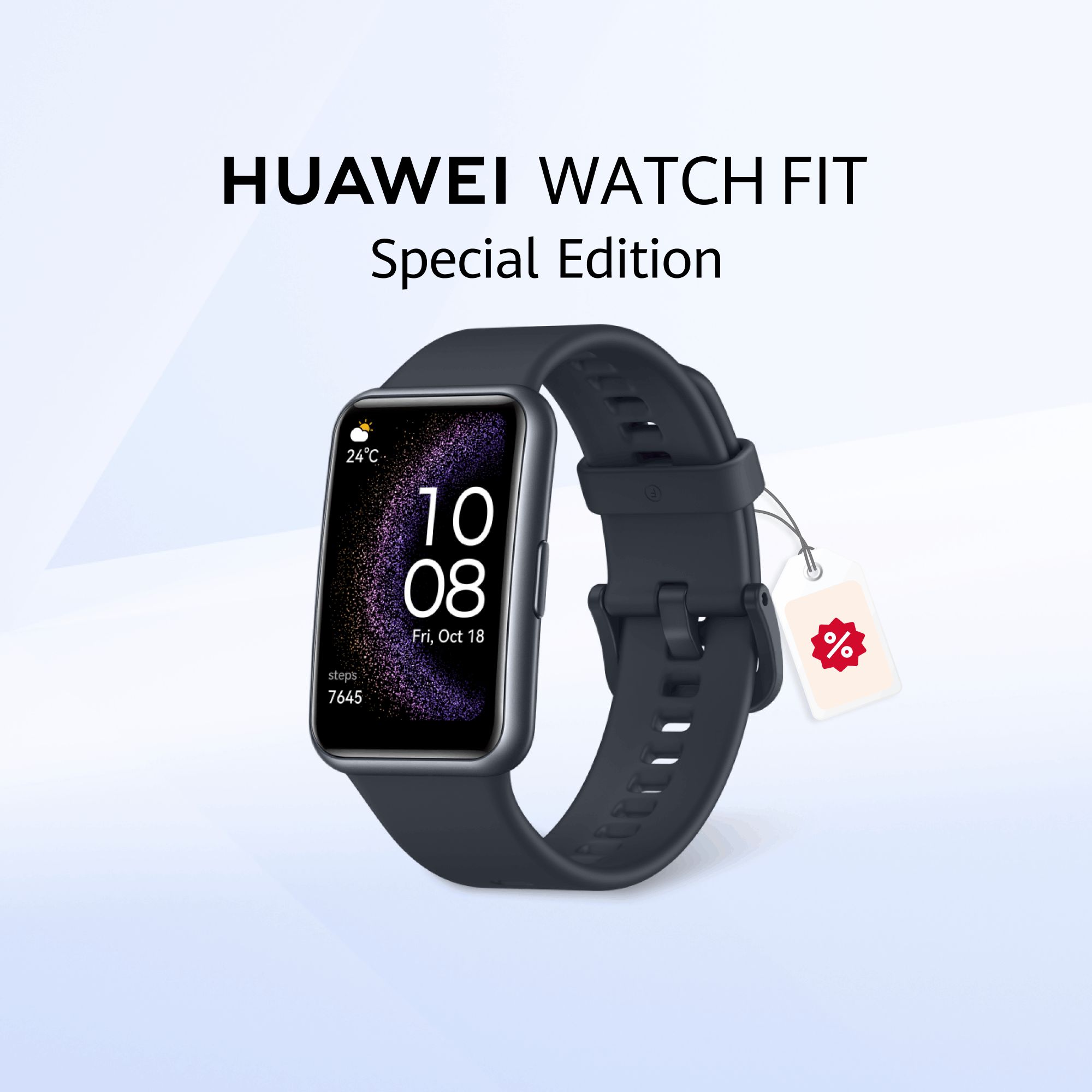 HUAWEI Умные часы WATCH FIT Special Edition Stia-B39, 46mm, Сияющий черный