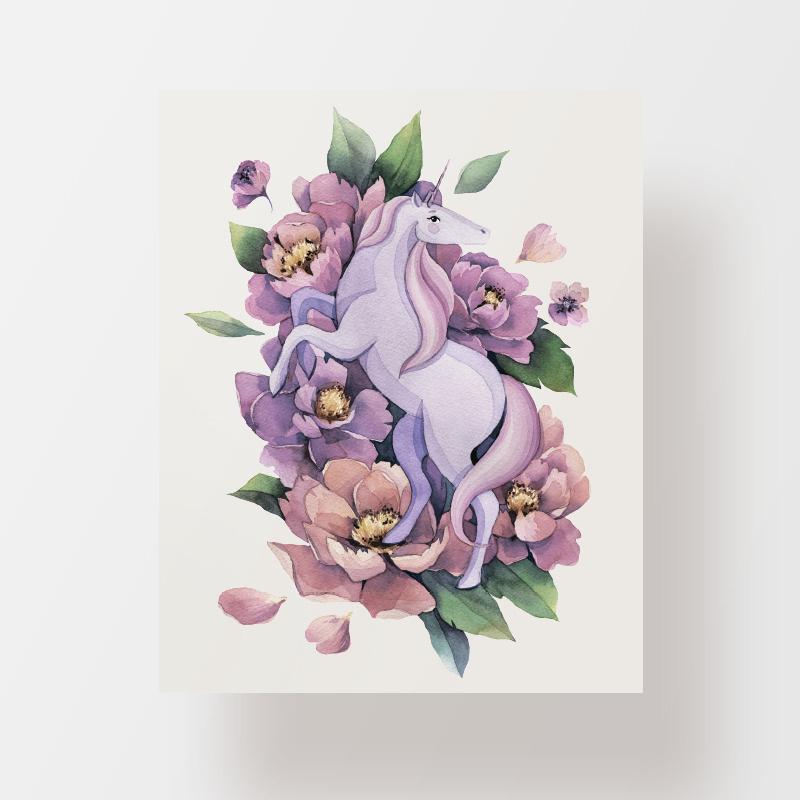 Unicorns Out Переводная Татуировка "Blooming unicorn" #1