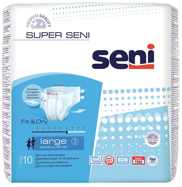 Подгузники для взрослых Super Seni Large (обхват 100-150 см), 10 шт. #1