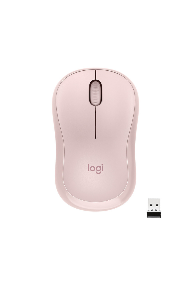 Мышь беспроводная бесшумная для ноутбука Logitech M221, розовый  #1