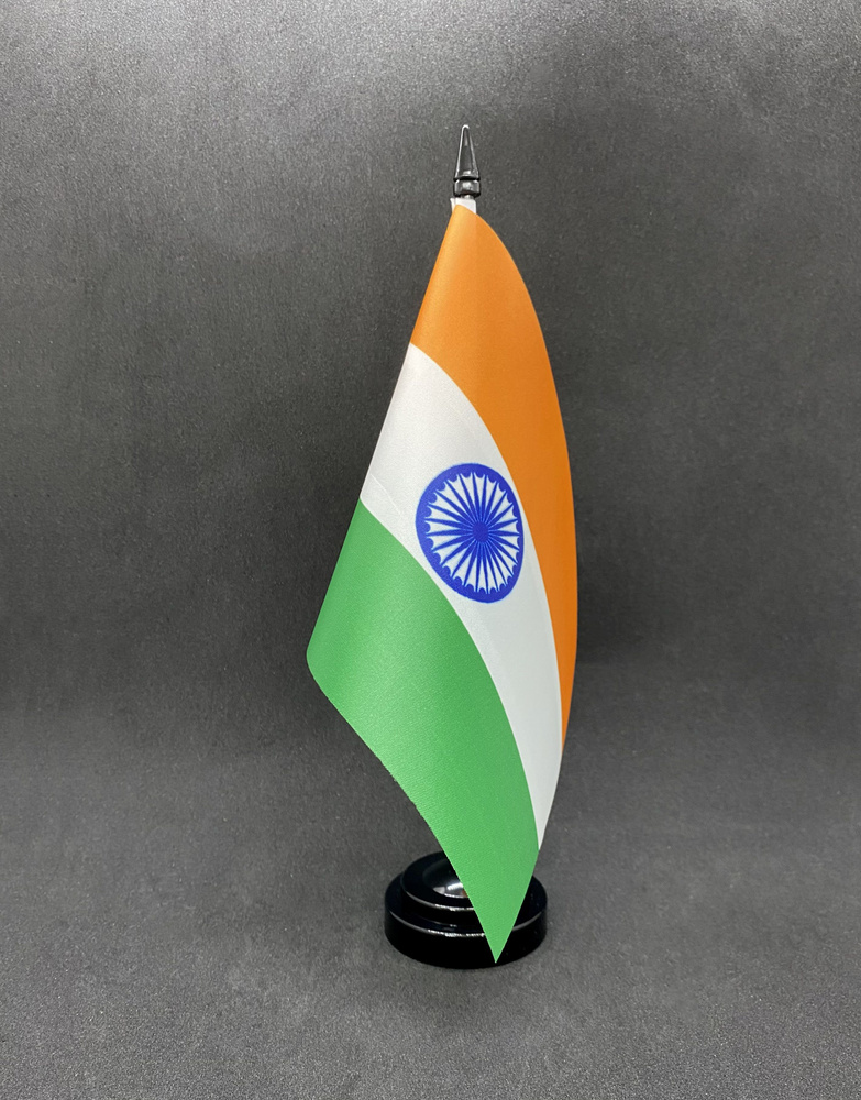 Индия. Настольный флаг на подставке, 30 см #1