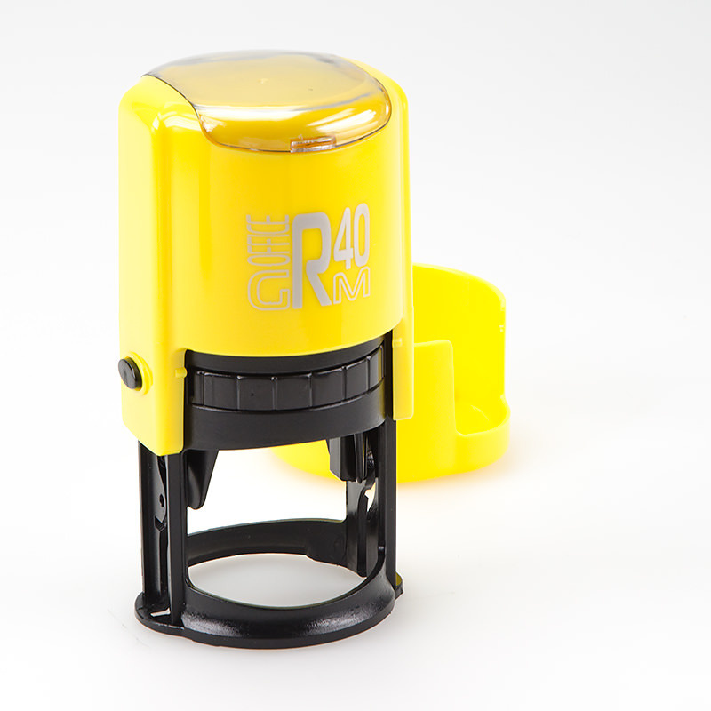 Оснастка для печатей, оттиск диаметр 40 мм, жёлтая, OFFICE GRM R40 #1 