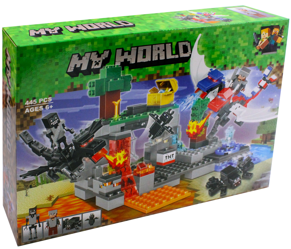 Конструктор My World Minecraft Майнкрафт Нападение драконов 445 деталей ...