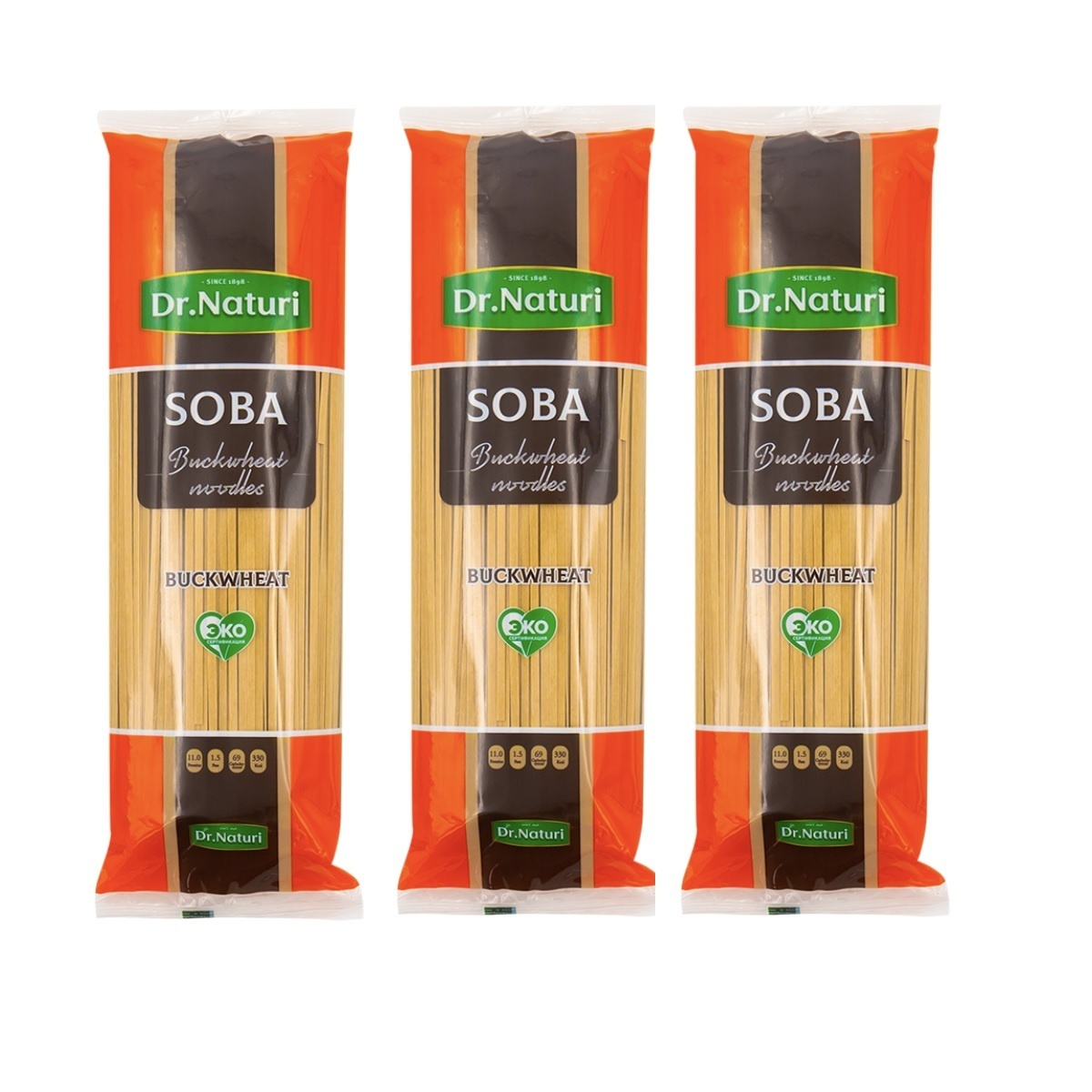 DrNaturi Лапша гречневая соба, 3 пачки по 400 г — купить в интернет ...
