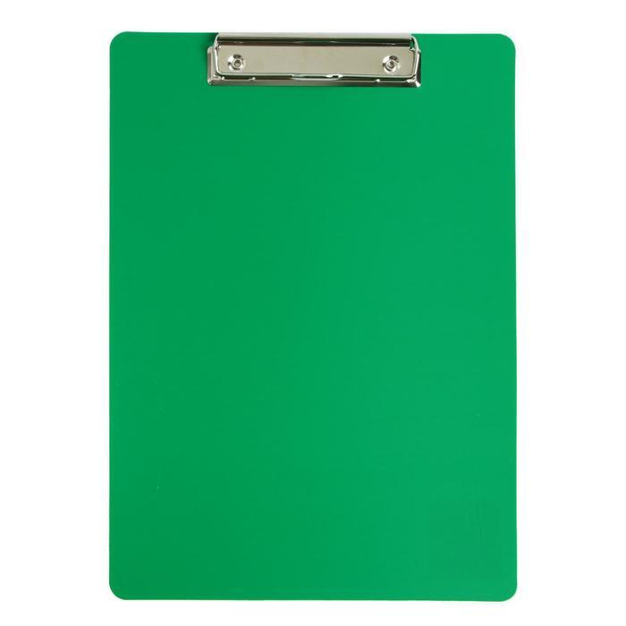Папка-планшет с зажимом А4, 1000 мкм, эконом, пластик, зеленый .
