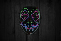 Новогодняя  светящаяся неоновая маска для праздника Судная ночь, маска Гая Фокса, маска на Новый год, в подарокVITA UDIN. Спонсорские товары