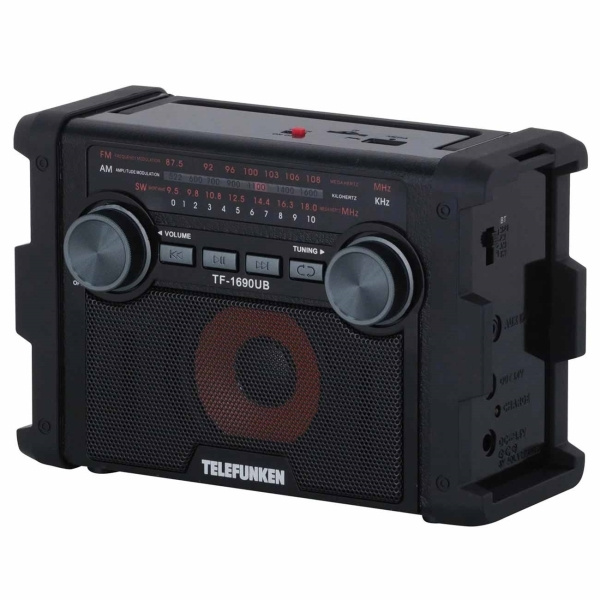Радиоприемник портативный Telefunken TF-1690UB черный/серый USB microSD ...