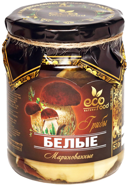 Грибы Белые маринованные, 520г ECOFOOD (Россия) - купить с доставкой по ...