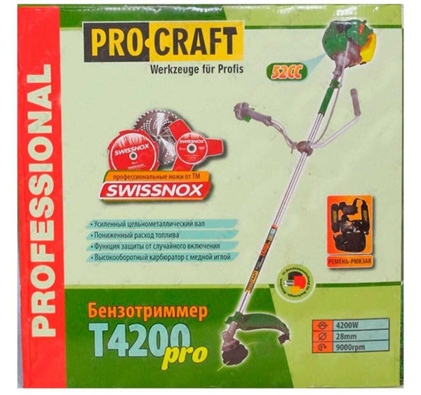 Триммер бензиновый Procraft T4200 Pro FREE TOOLS , - купить по выгодной ...