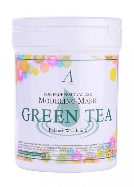 Anskin Маска альгинатная с экстрактом зеленого чая успокаивающая Green ...