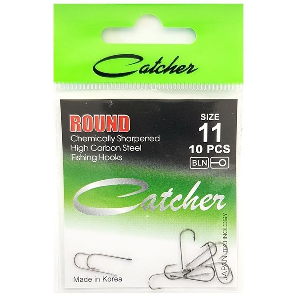 Рыболовные крючки "Catcher" в пачке серия ROUND для ловли плотвы, елец ...