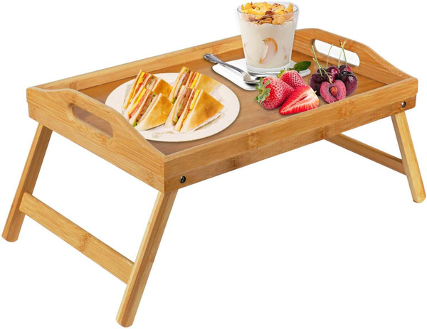 Бамбуковый столик со складными ножками, поднос для завтрака,/Large ...