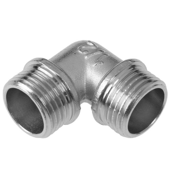 Уголок AQUALINK, 1/2", наружная резьба, никелированная латунь, фитинг ...