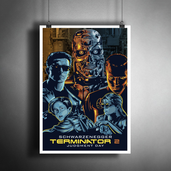 Постер плакат для интерьера "Фильм: Терминатор 2: Судный день. Арнольд ...