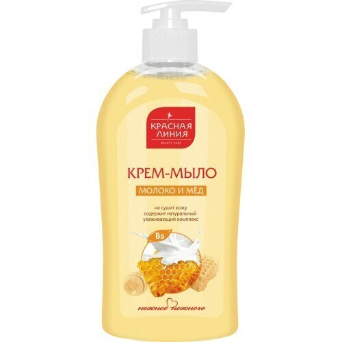 Крем-мыло жидкое Красная Линия Молоко и Мёд, 520 г, 6 упаковок - купить ...