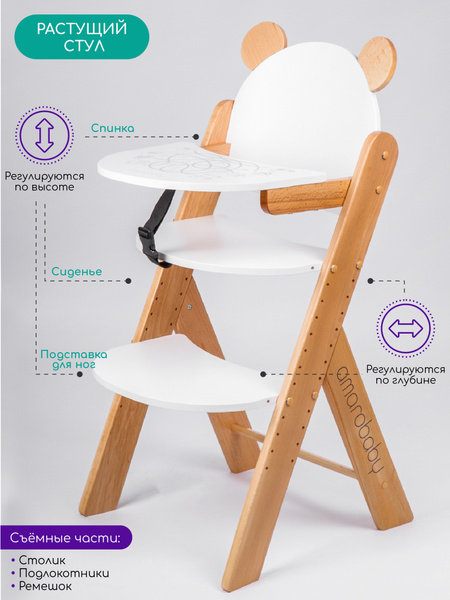 Растущий детский стул-трансформер для кормления Amarobaby ECO, BEAR ...