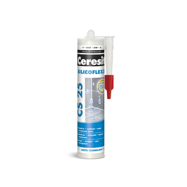 Затирка для плитки Ceresit CS 25 SILICOFLEXX, белый, 280 мл купить на ...