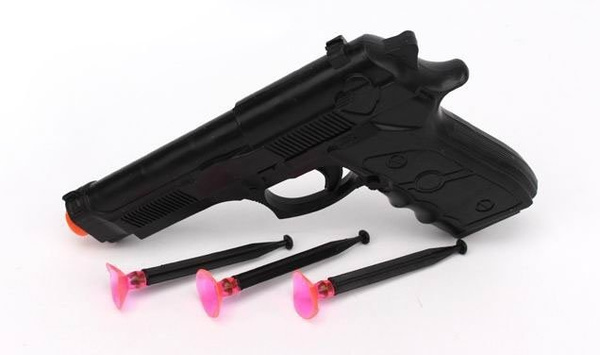 Пистолет с тремя пулями с присосками, 13 см - купить с доставкой по ...