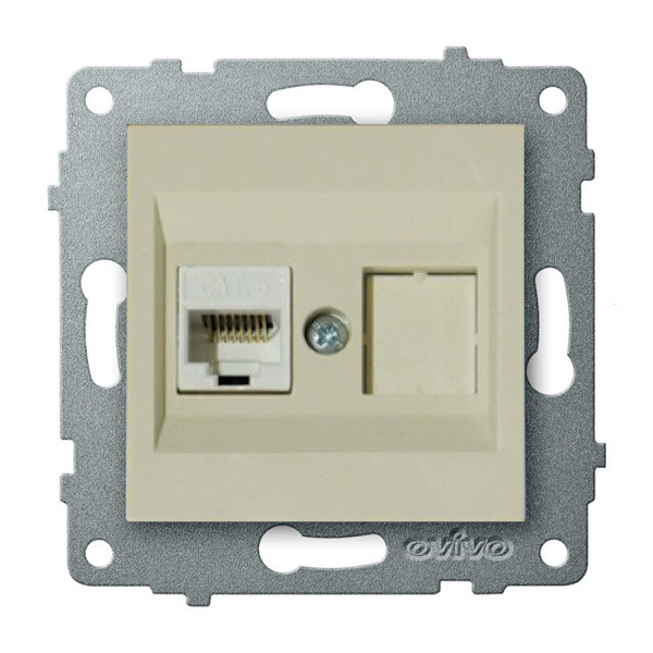 розетка 1 пост компьютерная OVIVO Loft CAT6 крем - купить по низкой ...