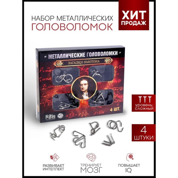 Головоломка металлическая "Загадки Ньютона" набор 4 шт. - купить с ...