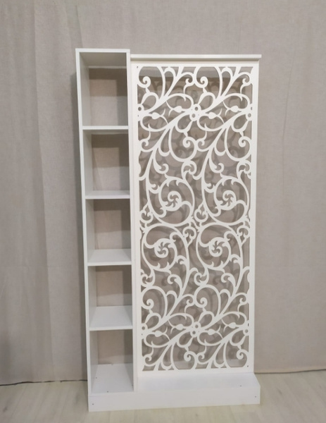 Стеллаж перегородка для зонирования комнаты. Цвет белый. Модель Винтаж ...