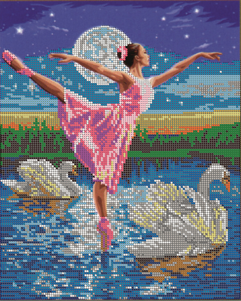 Набор для вышивания бисером Тайвань, Светлица картина Лебединое озеро ...