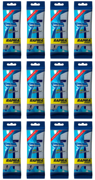 RAPIRA Одноразовые бритвы Sprint 2 лезвия из высококачественной стали с ...