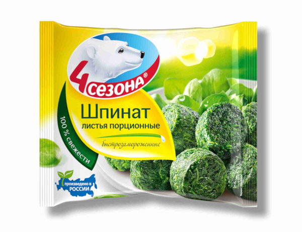 Шпинат 4 Сезона, замороженный, 400 г - купить с доставкой по выгодным ...