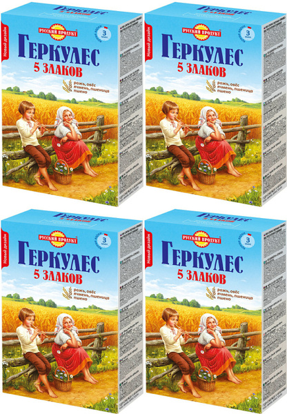 Геркулес Русский Продукт 5 злаков, комплект: 4 упаковки по 400 г ...