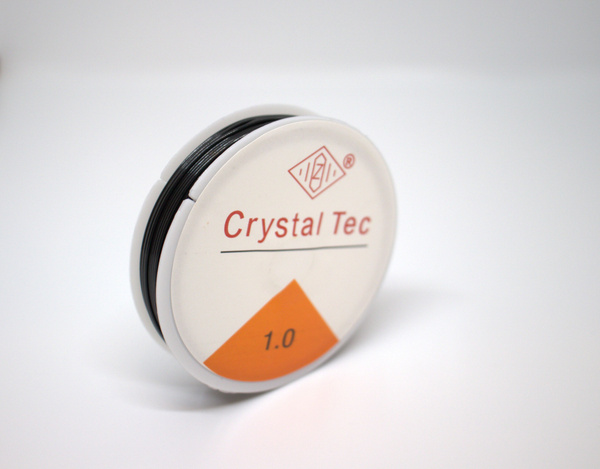 Нить - резинка 1.0мм силиконовая черная для бисера, резинка силиконовая ...