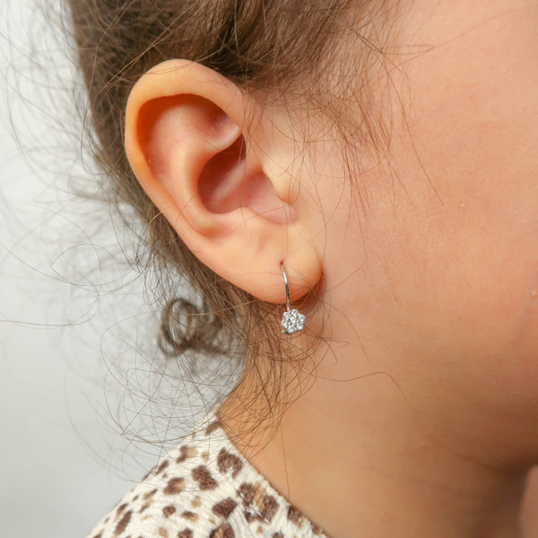 MultiSilver Серьги Серебро 925 детские с кубическими циркониями ...