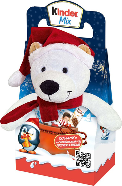 Новогодний Подарок Kinder Mix с мягкой игрушкой в ассортименте 137,5г ...