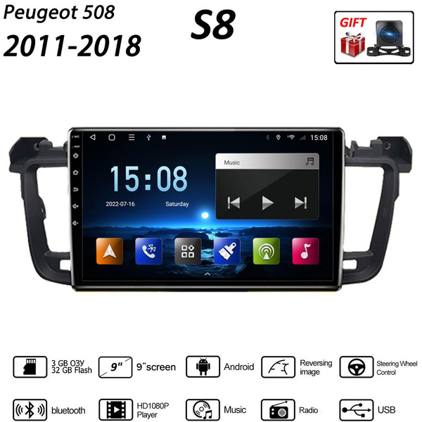 Штатная магнитола 2 дин Андроид Пежо 508/Peugeot 508 2011-2018 3+32Гб 8 ...