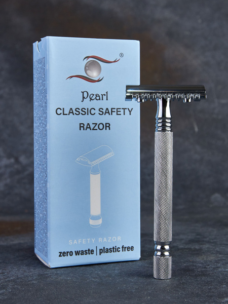 Pearl Т-образная бритва с открытым и закрытым гребнем SS-01 Chrome ...
