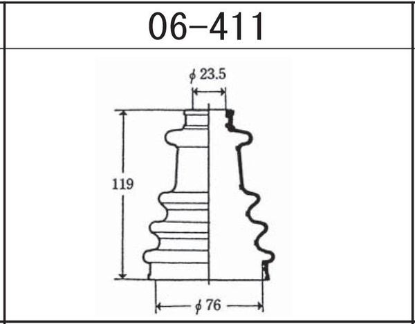 Пыльник шруса внешнего Maruichi 06-411 - MARUICHI RUBBER арт. 06-411 ...