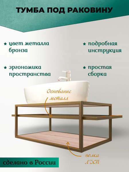 Тумба под раковину лофт, металлическаяя - купить с доставкой по ...