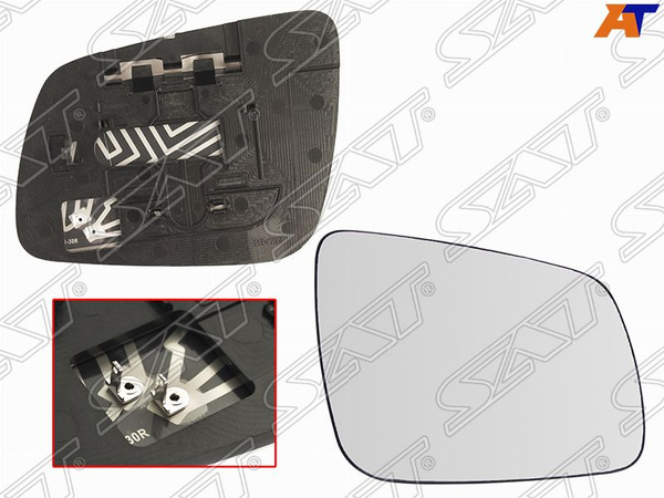 Полотно зеркала Mitsubishi Lancer 07-17 (Справа/ Обогрев/ сферическое)