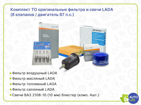 LADA Комплект ТО оригинальные фильтра и свечи LADA Granta, Kalina Лада ...