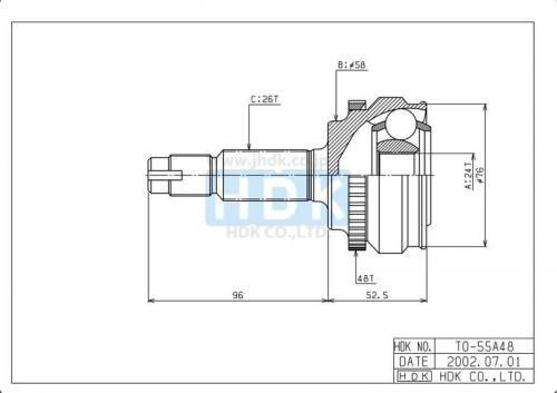 Шрус внешн toyota Hdk TO-055A48 - hdk арт. TO055A48 - купить по ...