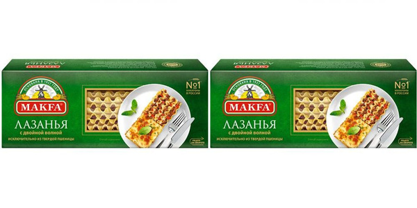 Makfa Макаронные изделия Лазанья с двойной волной, 500 г, 2 шт - купить ...