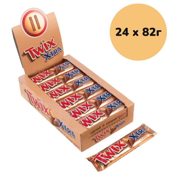 Батончик шоколадный Twix Xtra 24 шт по 82 г - упаковка Твикс Экстра ...