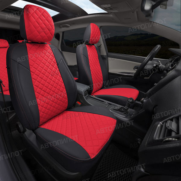 Чехлы на Opel Astra H универсал (2004-2014), Экокожа Ромб, Черный ...